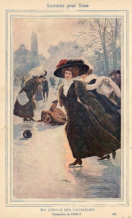 SIMONT Au cercle des patineurs Lecrure pour tous 1909